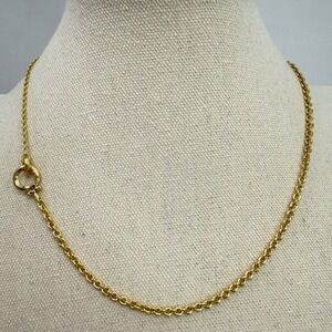 Gorjana Cable Chain Necklace with Round Logo Clasp 18K gold plated